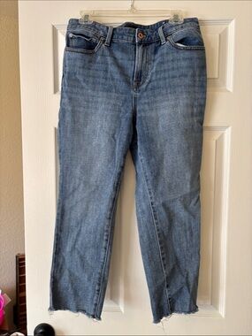 Talbots Medium Wash Cropped Straight Jeans - Blue